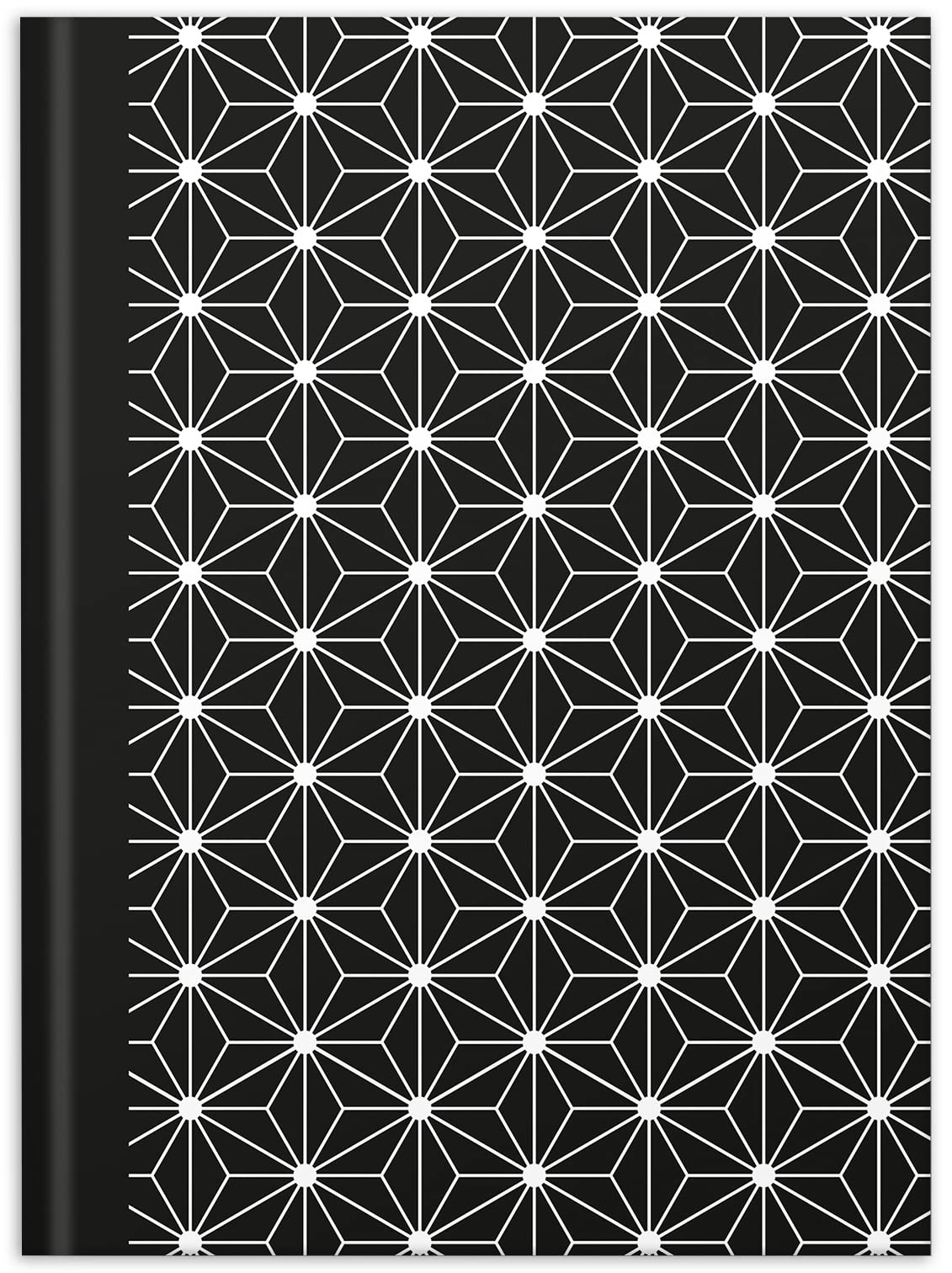 RNKVERLAG 46747 - Notizbuch „black & white Stars“ in DIN A5 dotted, mit 96 Blatt 70 g/m², 1 Stück