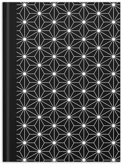 RNKVERLAG 46747 - Notizbuch „black & white Stars“ in DIN A5 dotted, mit 96 Blatt 70 g/m², 1 Stück