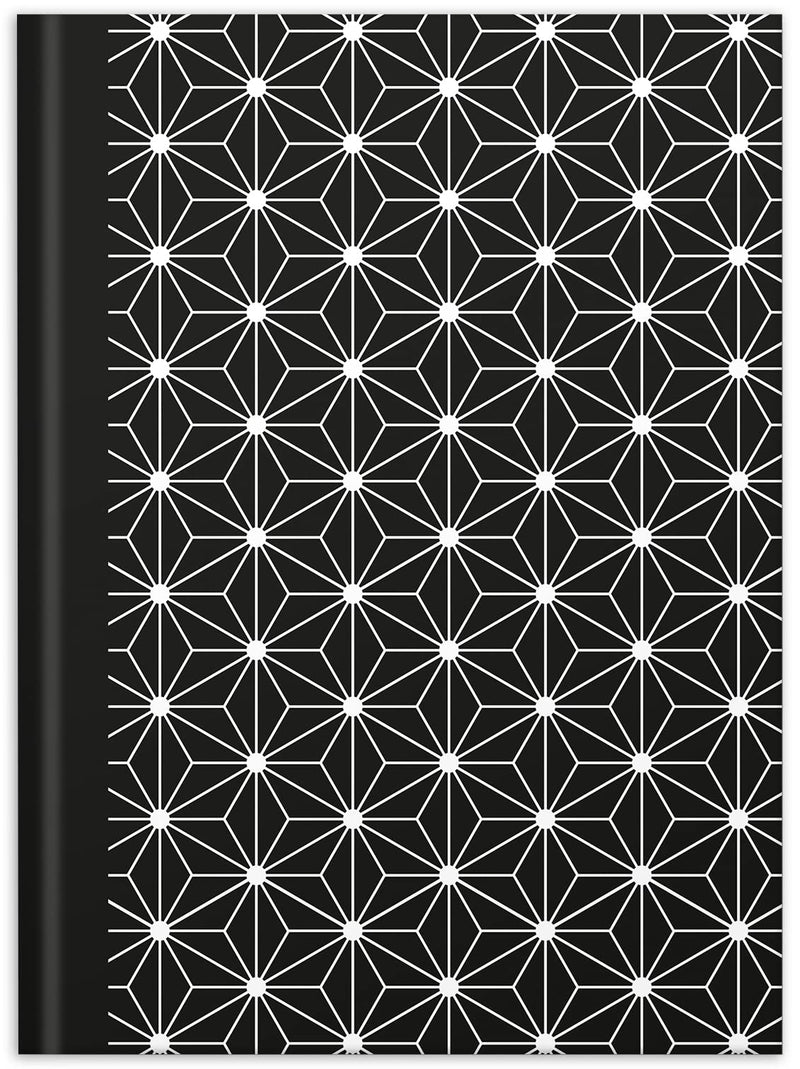 RNKVERLAG 46747 - Notizbuch „black & white Stars“ in DIN A5 dotted, mit 96 Blatt 70 g/m², 1 Stück