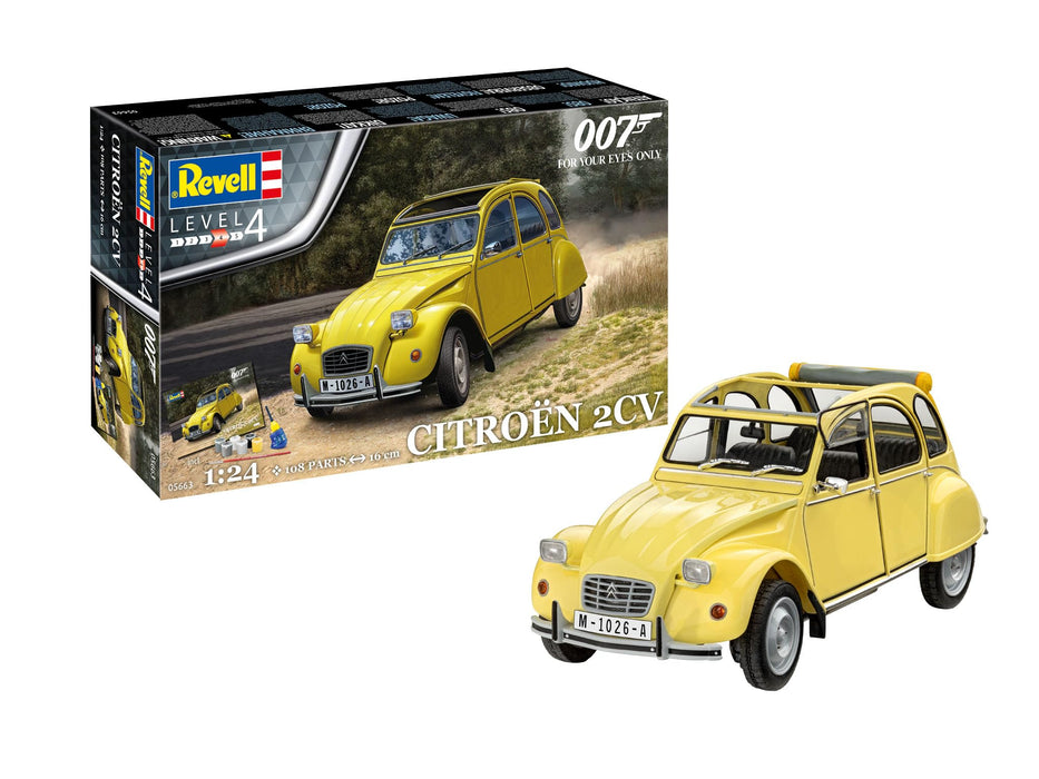 Revell Modellbausatz I Geschenkset James Bond Citroen 2 CV I Detailreicher James Bond Bausatz I 126 Teile I Maßstab 1:24 I für Kinder und Erwachsene ab 12 Jahren