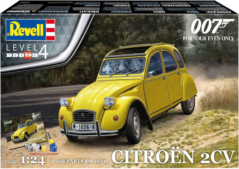 Revell Modellbausatz I Geschenkset James Bond Citroen 2 CV I Detailreicher James Bond Bausatz I 126 Teile I Maßstab 1:24 I für Kinder und Erwachsene ab 12 Jahren