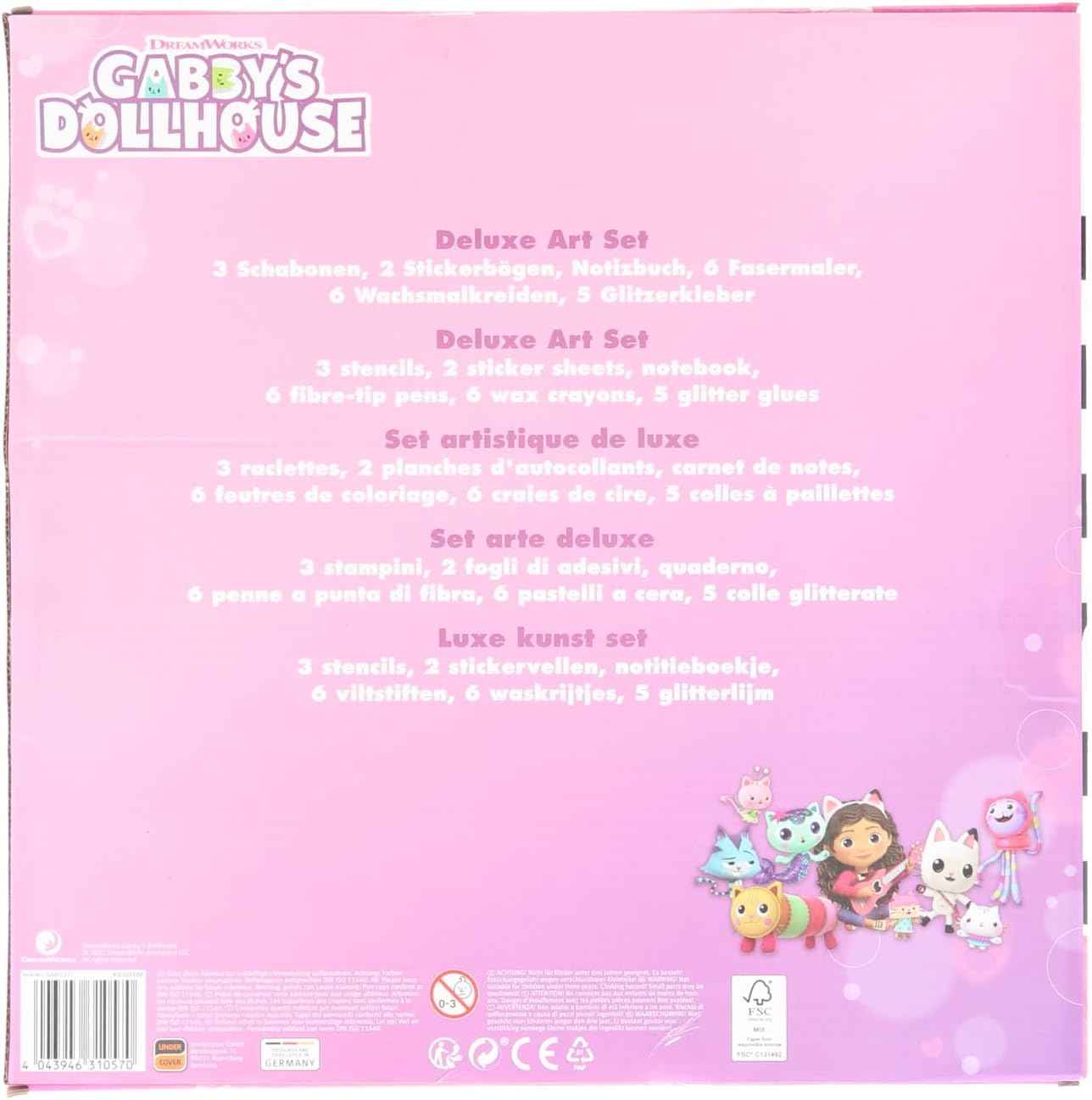 UNDERCOVER Deluxe Gabby's Dollhouse Painting Case, 23 Pieces, multicoloured