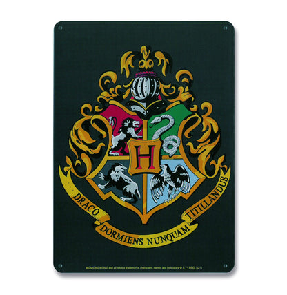 Logoshirt®️ Harry Potter I Hogwarts I Wappen I Blechschild Retro I Magnettafel I Klein I DIN A5