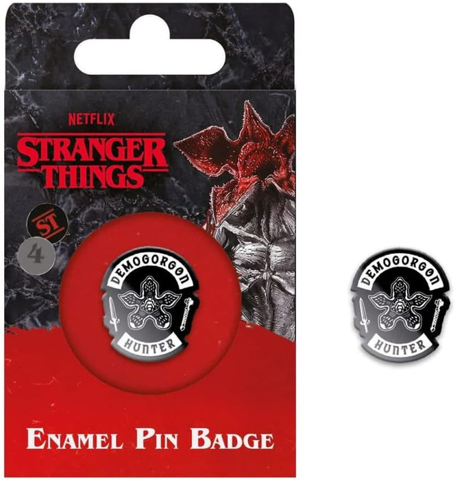 Stranger Things Enamel Pin Badge (Demogorgon Hunter Design) 10.7cm x 6.7cm x 1cm Novelty Enamel Badge, Great Stranger Things Gifts - Official Stranger Things Merchandise