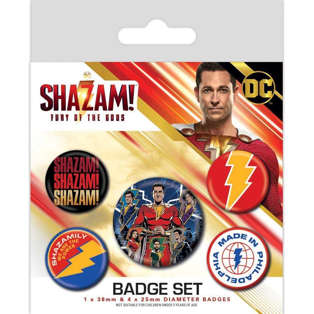 Pyramid International Shazam! Pin-Back Buttons 5-Pack Fury of The Gods