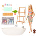 Barbie Doll and Bathtub Playset with Puppy, Kids Toys, Blonde, Colorful Confetti Soap and Accessories, Self-Care and Wellness Theme, HKT92