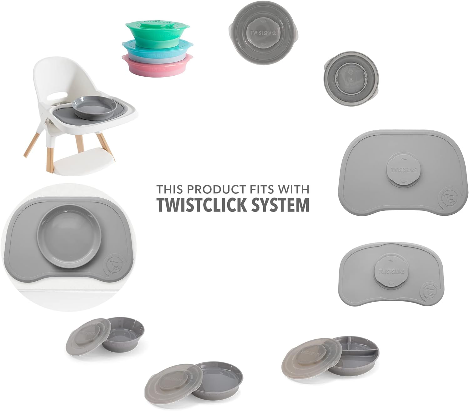 Twistshake Plate for Baby, Infant Feeding, BPA Free, 6+ Months, Pastel Blue