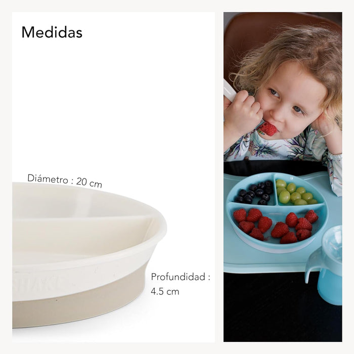 Twistshake Baby Plate with Airtight Lid | Divided Plates for Children | BPA-Free Baby Weaning Plate | 3 Parts Food Training Plate | 6 Month+ Baby Feeding Plate | Newborn Essentials | Pastel Blue