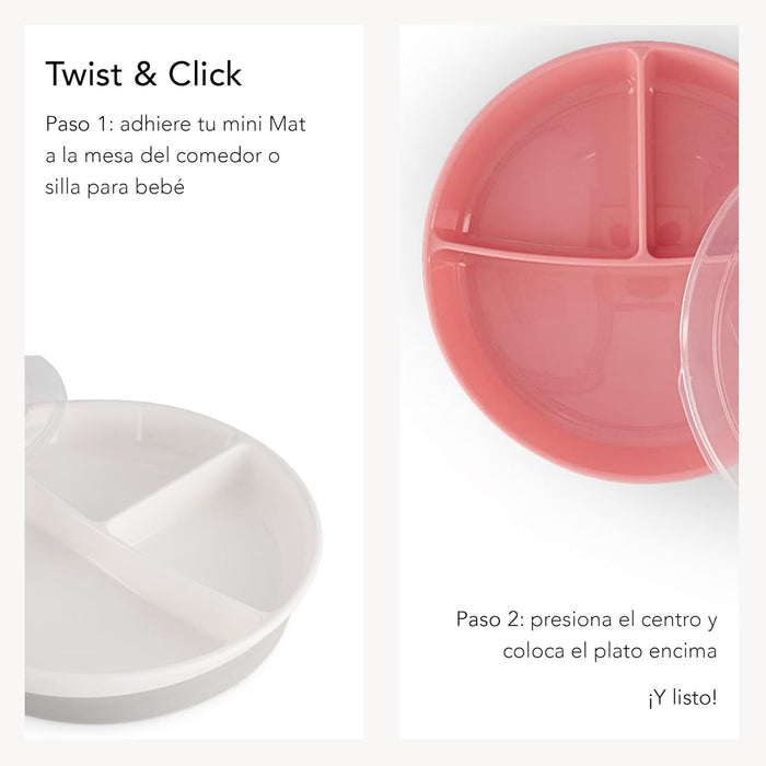 Twistshake Baby Plate with Airtight Lid | Divided Plates for Children | BPA-Free Baby Weaning Plate | 3 Parts Food Training Plate | 6 Month+ Baby Feeding Plate | Newborn Essentials | Pastel Blue