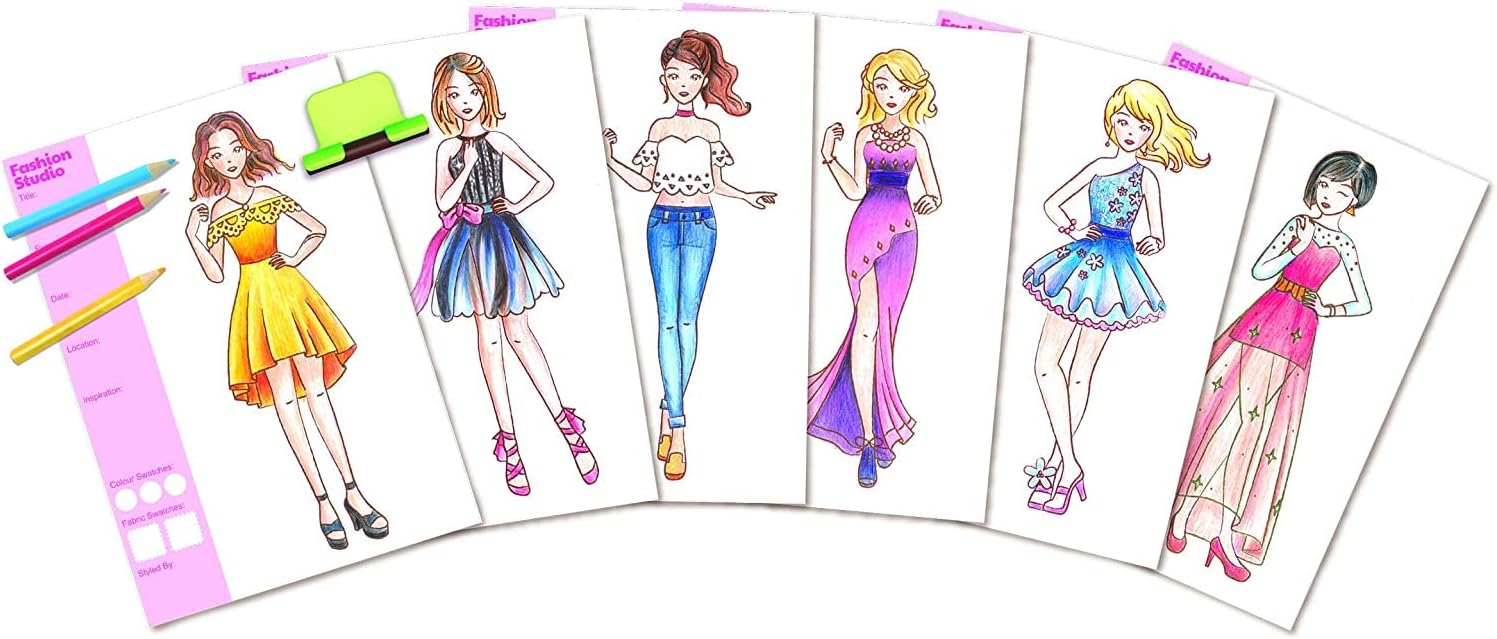 4M | My Design Portfolio Fashion Studio | Design & Draw Your Own Fabulous Designs with the Tools supplied | Creative Arts and Crafts for Kids 5+