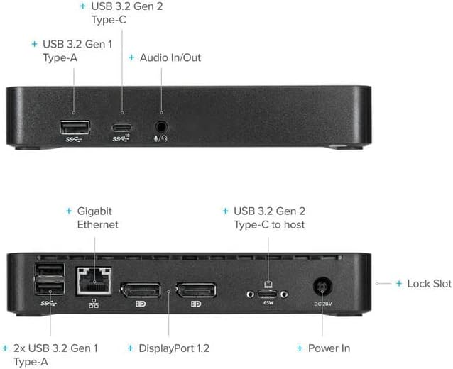 Targus, Docking Station, USB-C, Universal DisplayLink, Dual 4K DisplayPort Docking with 65W Power Delivery