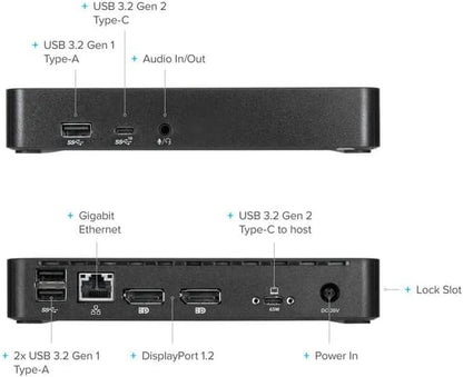 Targus, Docking Station, USB-C, Universal DisplayLink, Dual 4K DisplayPort Docking with 65W Power Delivery