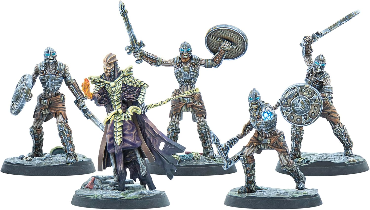 Modiphius: The Elder Scrolls: Call to Arms: Draugr Masters - 5 Figure Resin Expansion, Chapter 4, Unpainted, 32mm Miniatures with Scenic Bases, RPG