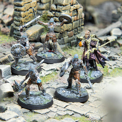Modiphius: The Elder Scrolls: Call to Arms: Draugr Masters - 5 Figure Resin Expansion, Chapter 4, Unpainted, 32mm Miniatures with Scenic Bases, RPG