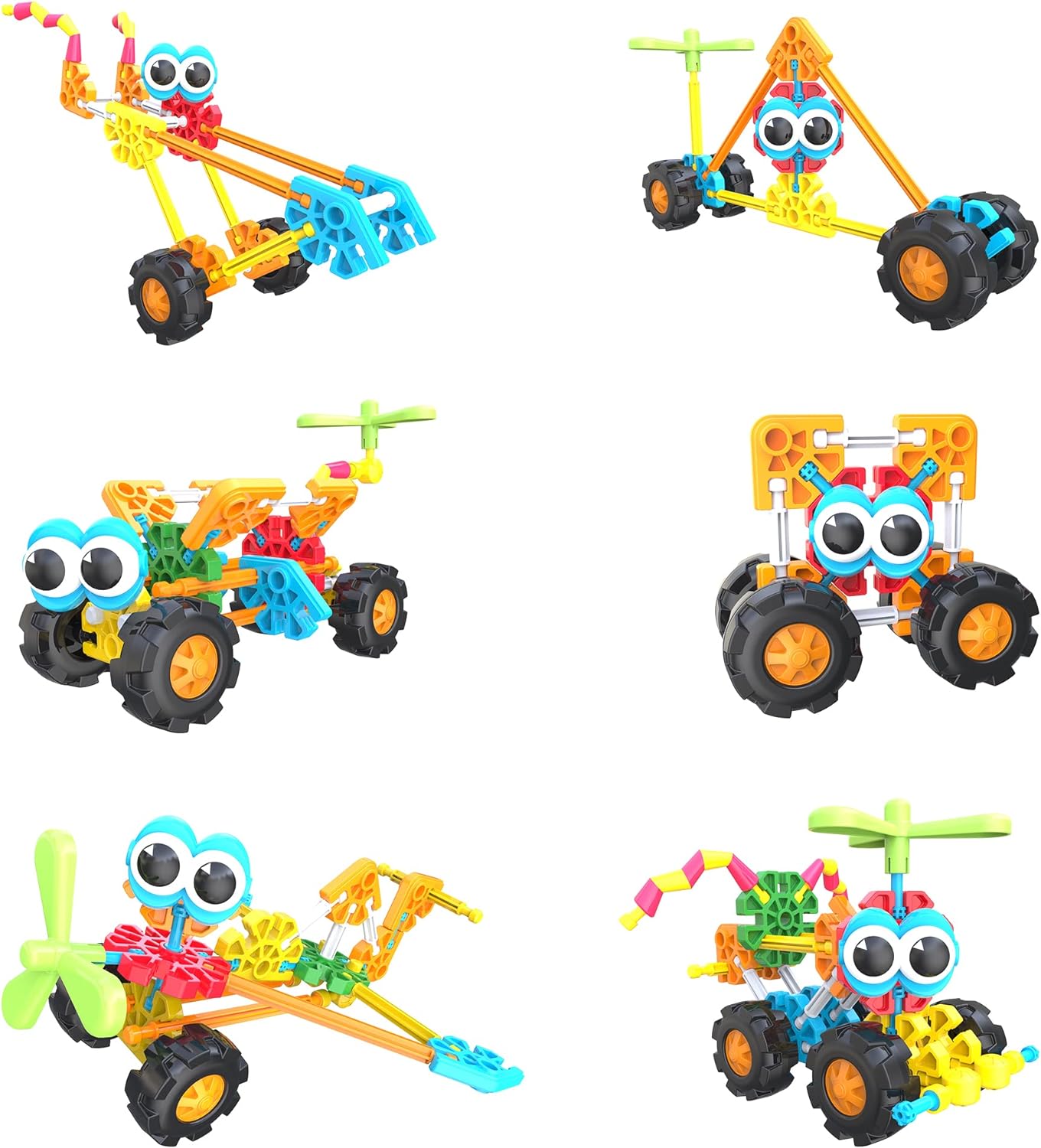 Kid K'NEX | Zoomin' Buddies 20 Model | Kids Craft Set with 48 Pieces | Educational Toys for Kids, Fun and Colourful Building Toys for Boys and Girls, Construction Toys Ages 3+ | Basic Fun 85053