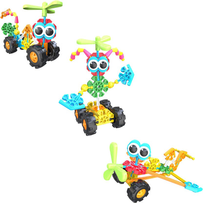Kid K'NEX | Zoomin' Buddies 20 Model | Kids Craft Set with 48 Pieces | Educational Toys for Kids, Fun and Colourful Building Toys for Boys and Girls, Construction Toys Ages 3+ | Basic Fun 85053