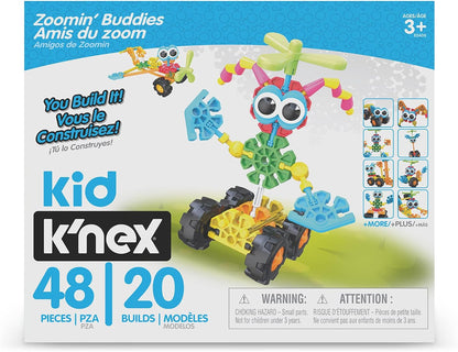 Kid K'NEX | Zoomin' Buddies 20 Model | Kids Craft Set with 48 Pieces | Educational Toys for Kids, Fun and Colourful Building Toys for Boys and Girls, Construction Toys Ages 3+ | Basic Fun 85053