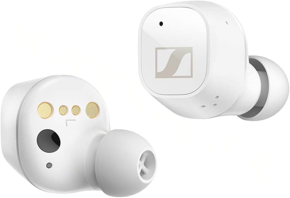 Sennheiser CX Plus True Wireless Earbuds - Bluetooth In-Ear Headphones for Music and Calls with Active Noise Cancellation, Customizable Touch Controls, Bass Boost, IPX4 and 24-hour Battery Life, White