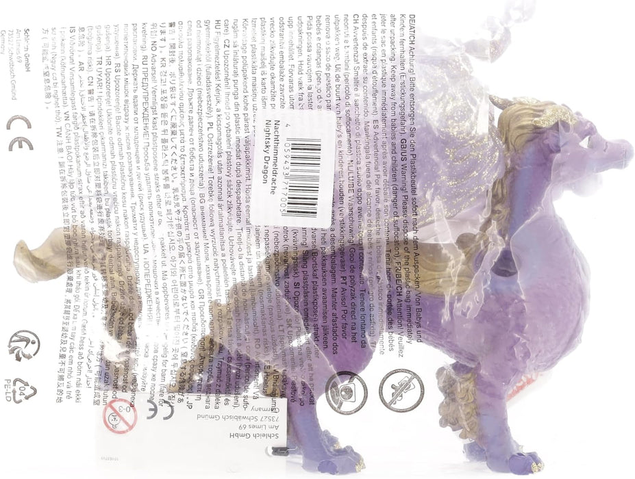 schleich BAYALA 70762 Nachtdrache - Drache Fantasievolle Mythische Drachenfigur mit Flügeln und Glitzernden Schuppen Figuren für Jungen und Mädchen ab 5, Dunkellilafarben