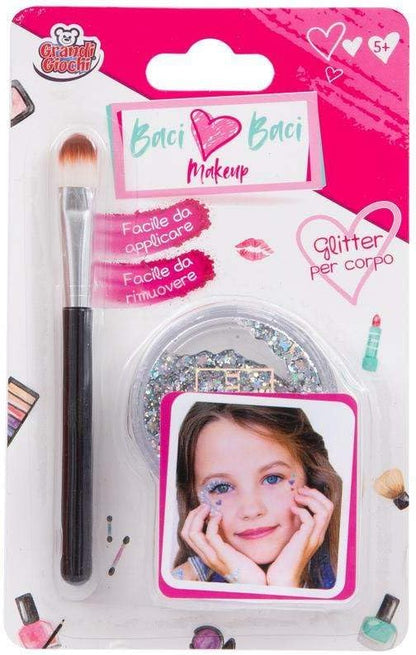 Grandi Giochi - Baci Baci Make Up Glitter per Corpo, Assortito in 6 Varianti, LUB04000