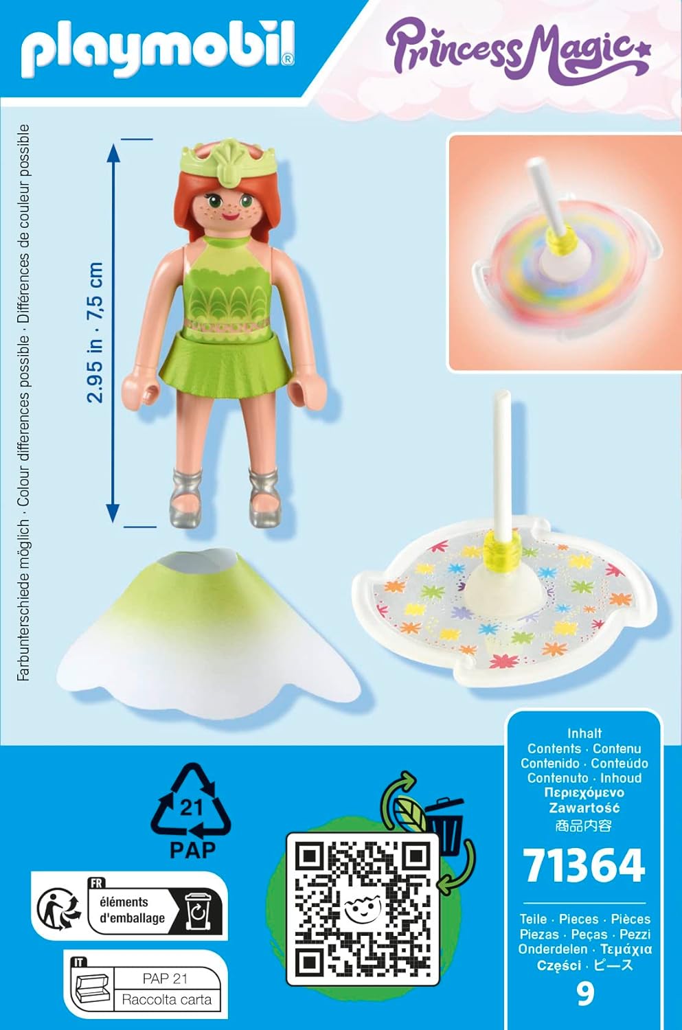 Playmobil 71364 Rainbow Spinning Top with Princess, FAiry Tale Magical World, Fun Imaginative Role-Play, PlaySets Suitable for Children Ages 4+