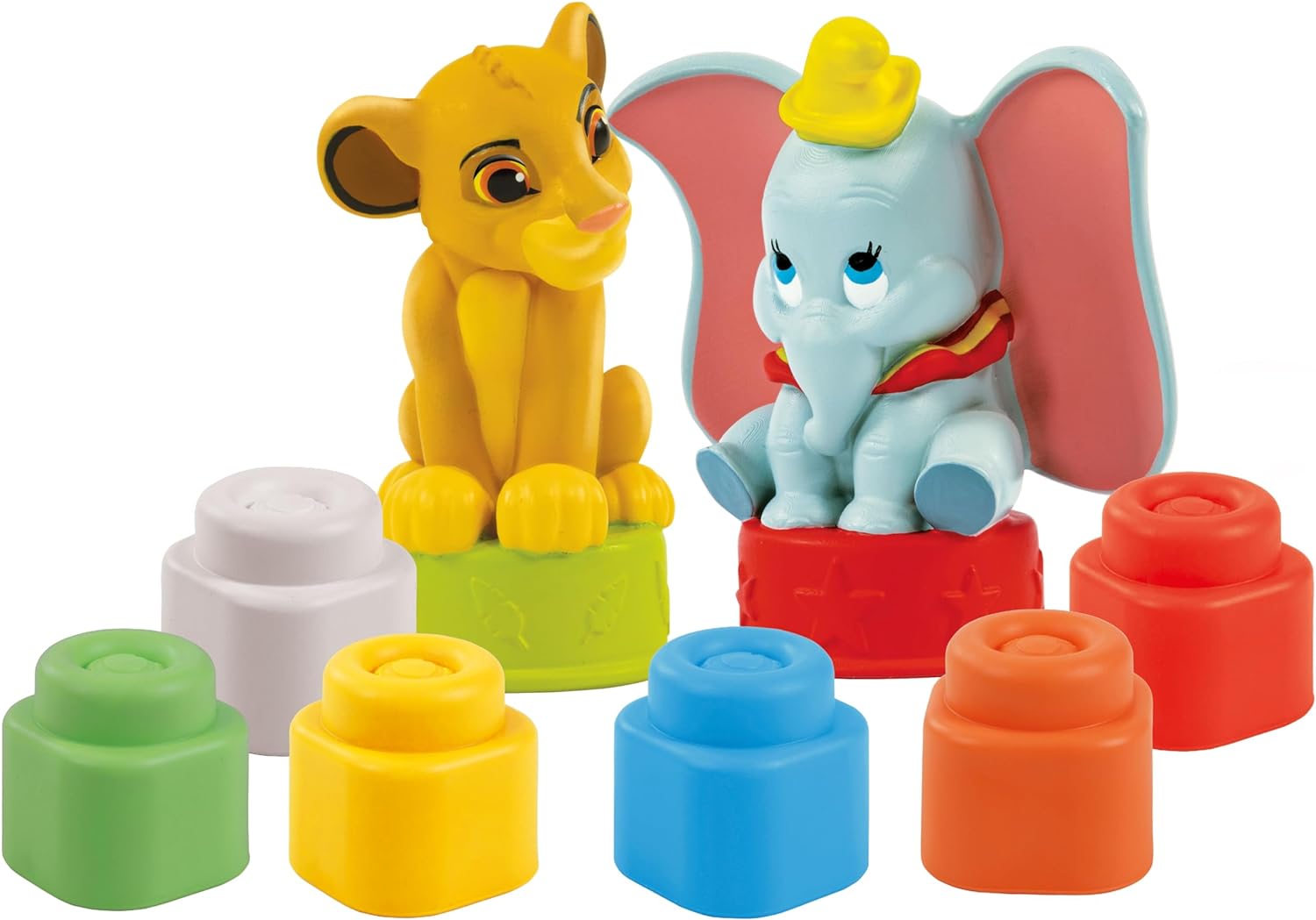 Clementoni Soft Clemmy-Clásicos, Ladrillos De Construcción, Bloques Blanditos Y Dos Personajes Disney, 100% Lavables, Juguete 10 Meses, Made In Italy (17817)