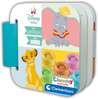 Clementoni Soft Clemmy-Clásicos, Ladrillos De Construcción, Bloques Blanditos Y Dos Personajes Disney, 100% Lavables, Juguete 10 Meses, Made In Italy (17817)