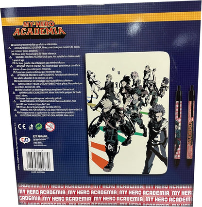 CyP Brands- My Hero Academia- Caja Regalo con Diario y 2 bolígrafos, Diarios, Bolígrafos, Material de Escritura, Multicolor, Producto Oficial