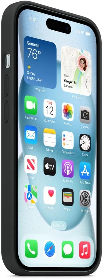 Apple - Back Cover For Mobile Phone - Magsafe Compatibility - Silicone - Black - For Iphone 15