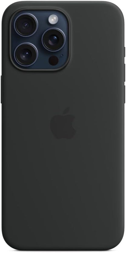 Apple - Back Cover For Mobile Phone - Magsafe Compatibility - Silicone - Black - For Iphone 15 Pro Max