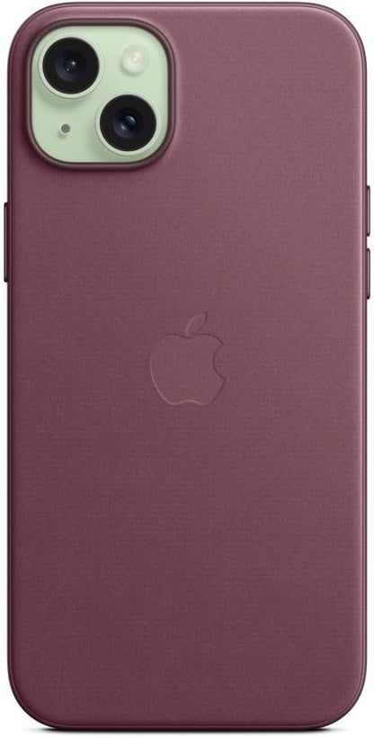 Apple - Back Cover For Mobile Phone - Magsafe Compatibility - Microtwill, Finewoven - Mulberry - For Iphone 15 Plus