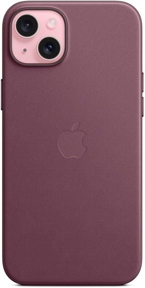 Apple - Back Cover For Mobile Phone - Magsafe Compatibility - Microtwill, Finewoven - Mulberry - For Iphone 15 Plus