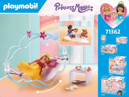 PLAYMOBIL 71362 Princess Magic: Princess Party in the Clouds, a fairy-tale magical world with cloud beds, hammocks and treasure chest, fun imaginative role-play, playsets suitable for children ages 4+