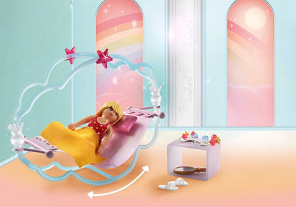 PLAYMOBIL 71362 Princess Magic: Princess Party in the Clouds, a fairy-tale magical world with cloud beds, hammocks and treasure chest, fun imaginative role-play, playsets suitable for children ages 4+