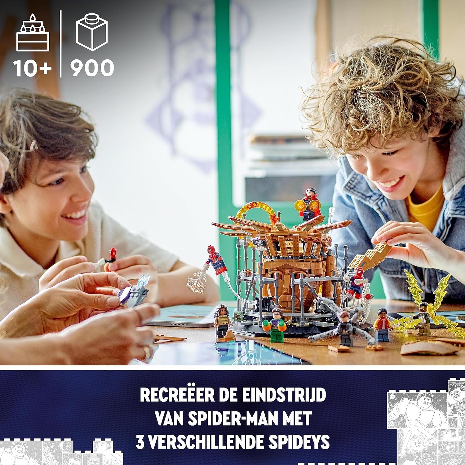 LEGO | Marvel La Battaglia Finale di Spider-Man, Ricrea la Scena di Spider-Man: No Way Home con 3 Peter Parker e le Minifigure di Sandman, Doctor Strange, Green Goblin, Electro, Ned e MJ 76261