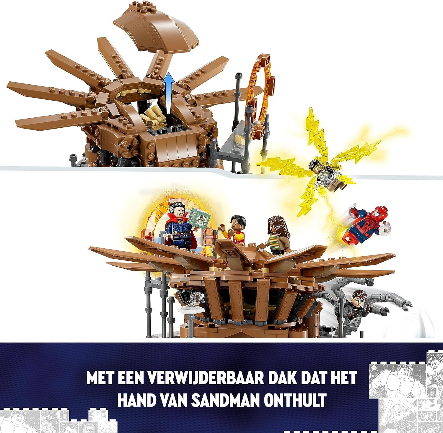 LEGO | Marvel La Battaglia Finale di Spider-Man, Ricrea la Scena di Spider-Man: No Way Home con 3 Peter Parker e le Minifigure di Sandman, Doctor Strange, Green Goblin, Electro, Ned e MJ 76261