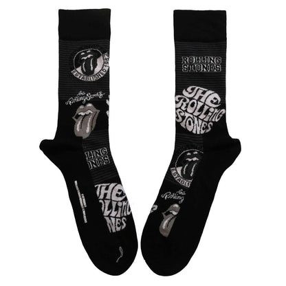 The Rolling Stones Rolling Stones Mono Logos 7/11 TRS Socks Black 10x20cm