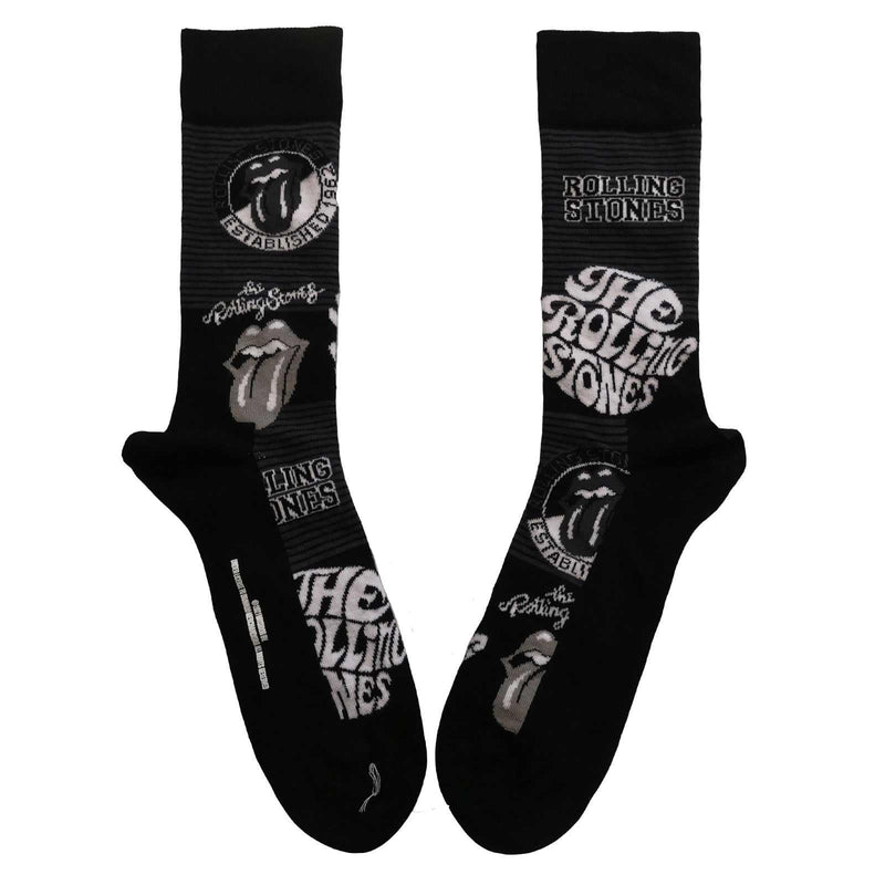 The Rolling Stones Rolling Stones Mono Logos 7/11 TRS Socks Black 10x20cm