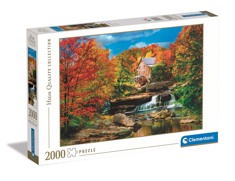 Clementoni Collection-Glade Creek Grist Mill-2000 Piece Adult Jigsaw Puzzle, Made in Italy, Multicoloured, 32574