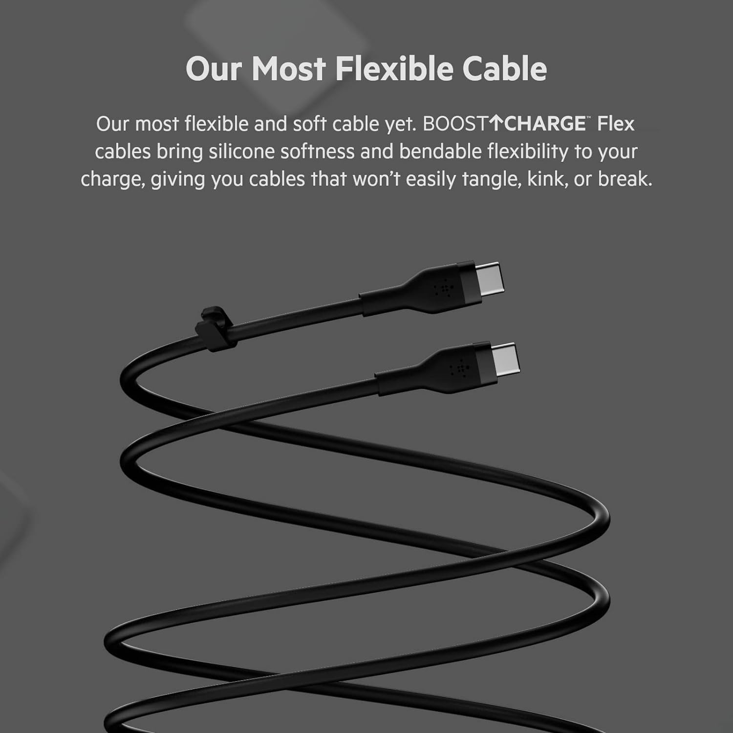 Belkin BoostCharge Flex cable USB-C de silicona, carga rápida USB tipo C Power Delivery, certificación USB-IF para iPhone 16 y 15, MacBook, iPad, Galaxy S24 y otros, 1 m, paquete de 2, negro/blanco
