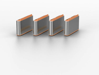 LINDY 40428 USB Type C Port Blocker Key, Orange - Pack of 4