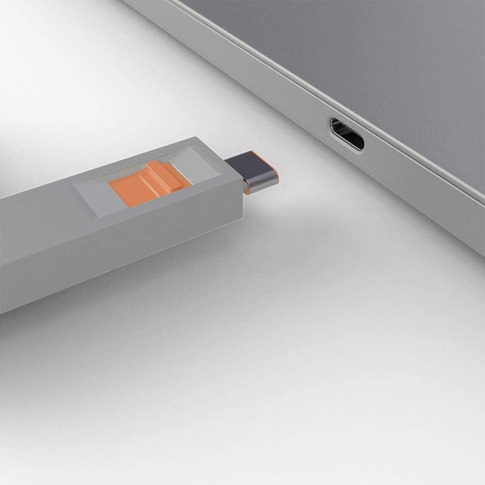 LINDY 40428 USB Type C Port Blocker Key, Orange - Pack of 4