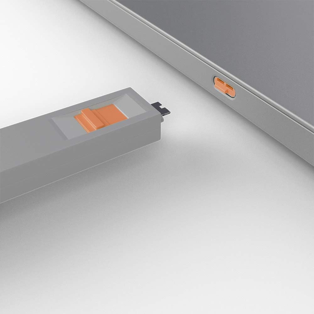 LINDY 40428 USB Type C Port Blocker Key, Orange - Pack of 4