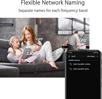 ZenWifi XD4 plus 1 pk black AX1800 Whole-Home Dual-band Mesh WiFi 6 System 1 pack Life-time free network security, parental controls, MU-MIMO support, Traditional QoS