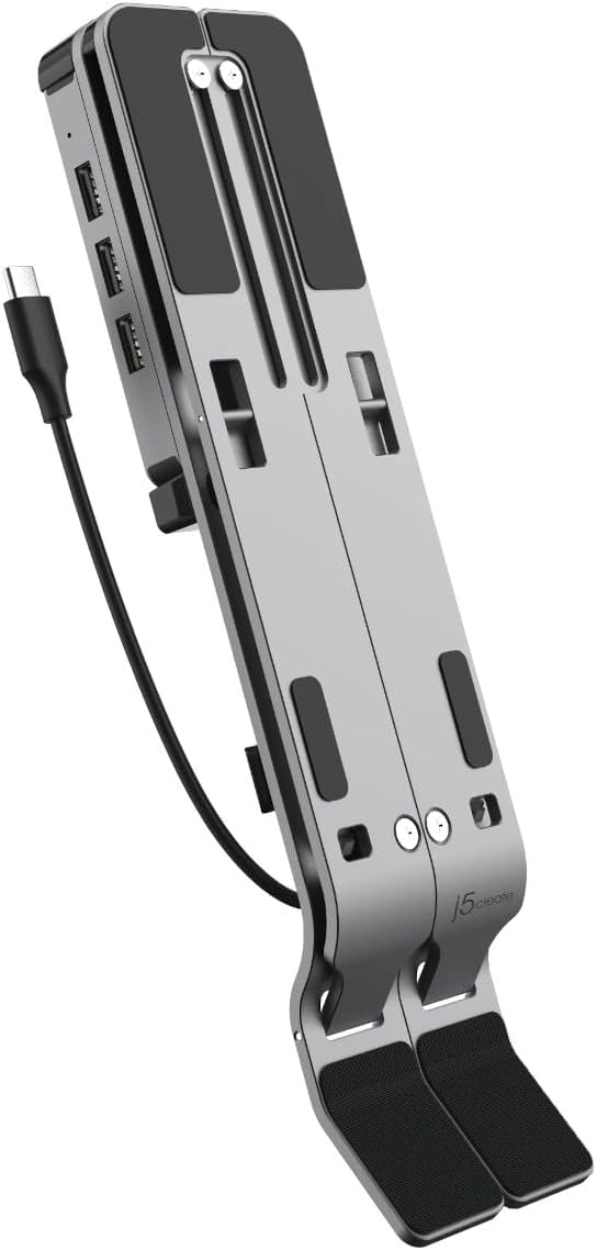 j5 create USB Type-C - A Portable Laptop Stand with 4 Port Hub, Space Gray