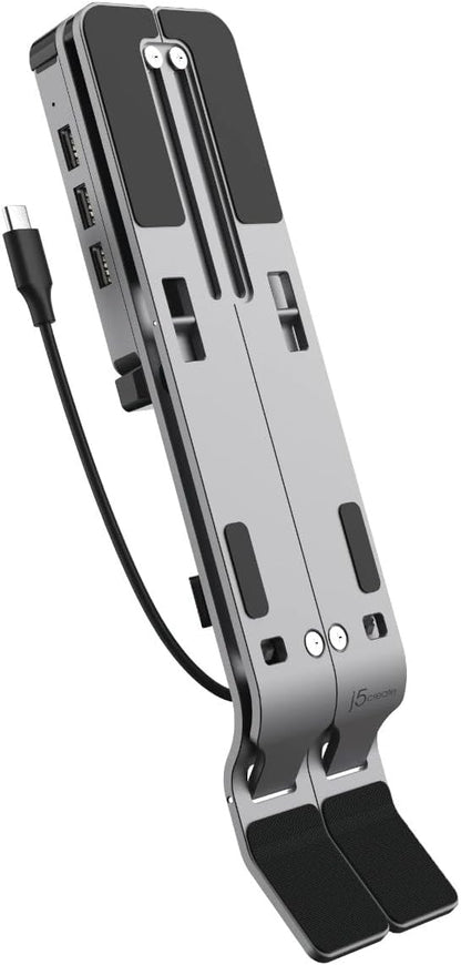 j5 create USB Type-C - A Portable Laptop Stand with 4 Port Hub, Space Gray