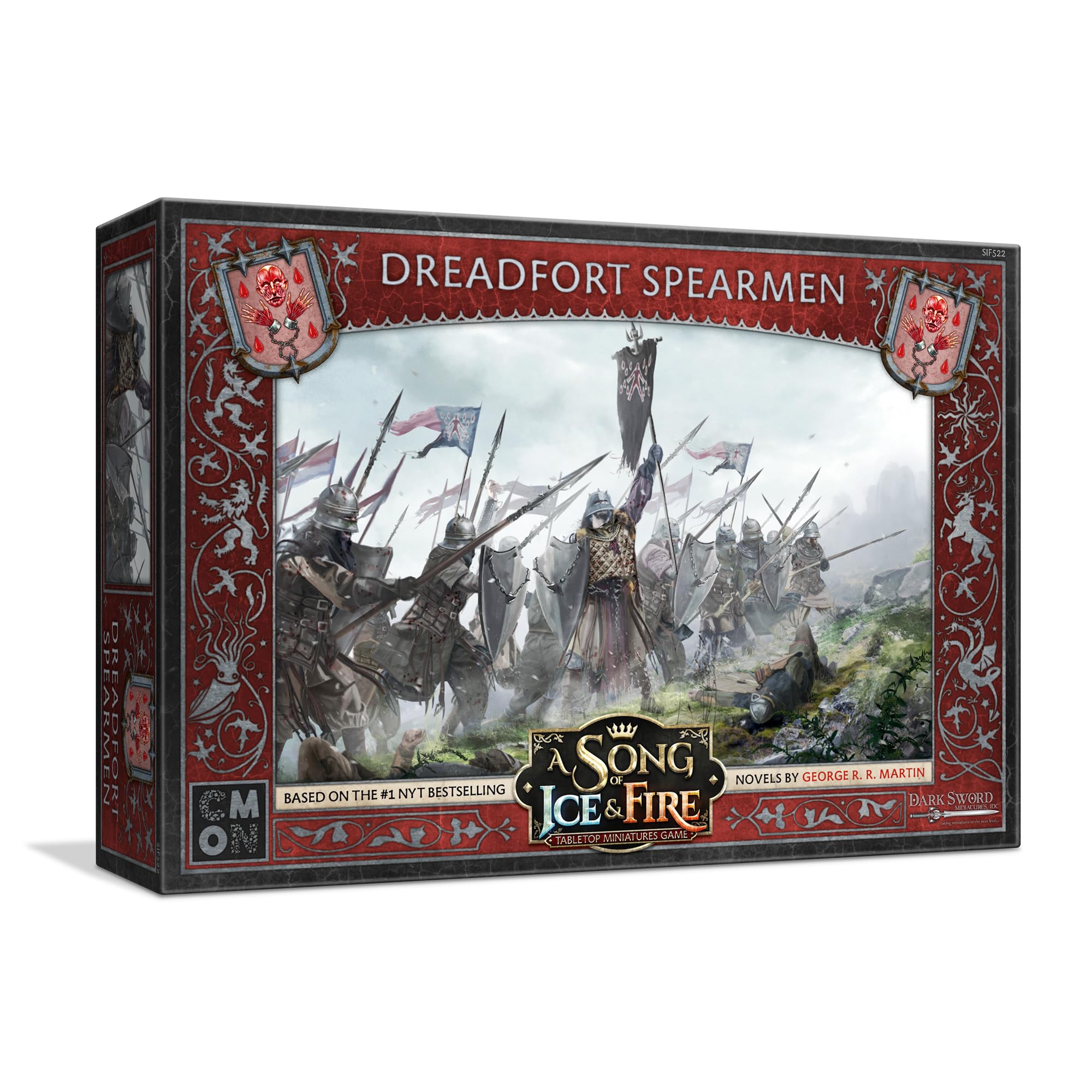 CMON A Song of Ice and Fire Juego de miniaturas de mesa Dreadfort Spearmen Caja de unidad – Lealtad forjada en el norte frágil, juego de estrategia para adultos, a partir de 14 años, 2 jugadores