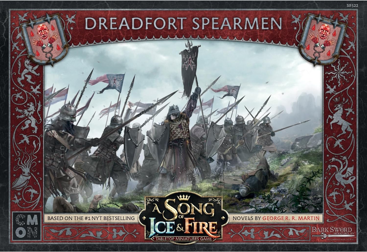 CMON A Song of Ice and Fire Juego de miniaturas de mesa Dreadfort Spearmen Caja de unidad – Lealtad forjada en el norte frágil, juego de estrategia para adultos, a partir de 14 años, 2 jugadores