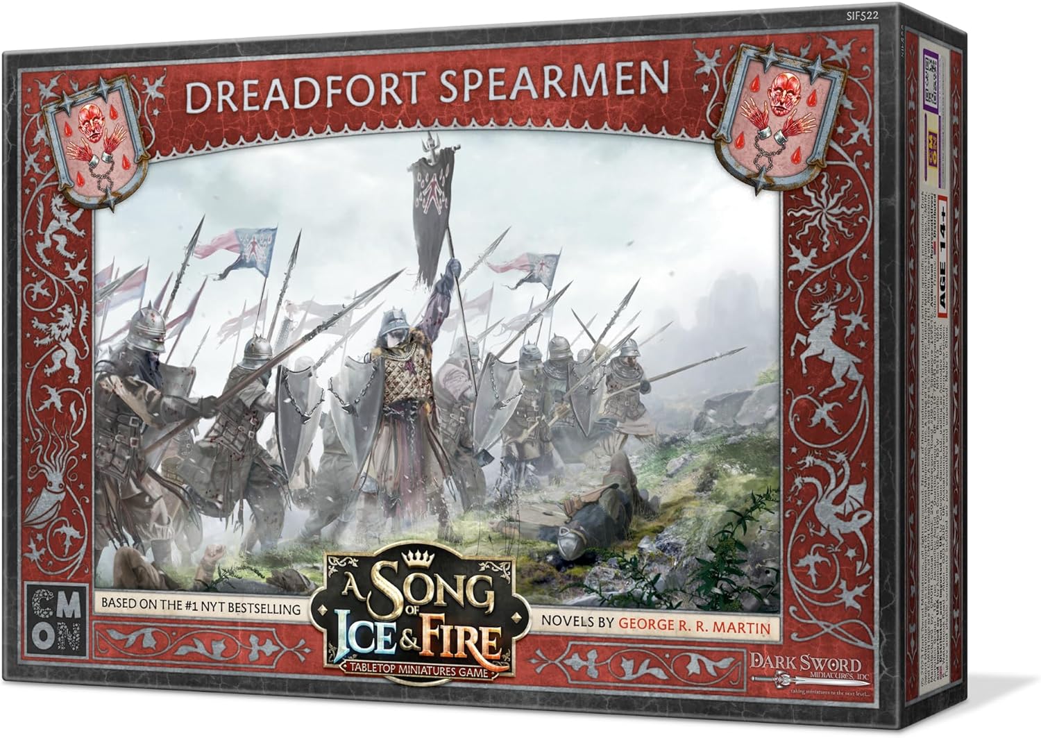 CMON A Song of Ice and Fire Juego de miniaturas de mesa Dreadfort Spearmen Caja de unidad – Lealtad forjada en el norte frágil, juego de estrategia para adultos, a partir de 14 años, 2 jugadores