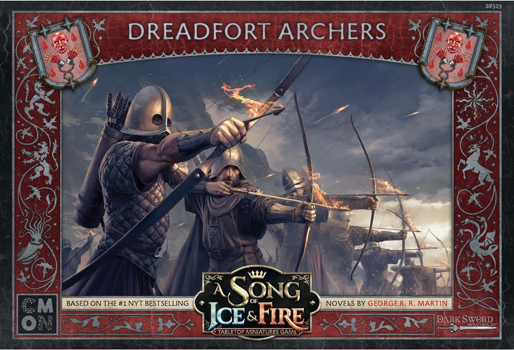 A Song of Ice and Fire - Juego de miniaturas de mesa Dreadfort Archers Unit Box – Precision Strikes from The North, juego de estrategia para adultos, a partir de 14 años, 2 jugadores en adelante
